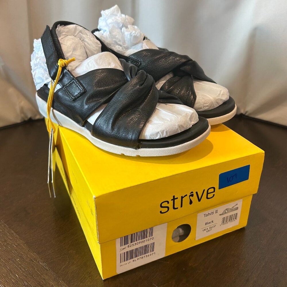 Strive Tahiti II NWB Women's Platform Arch Support‎ Sandal, Black 7